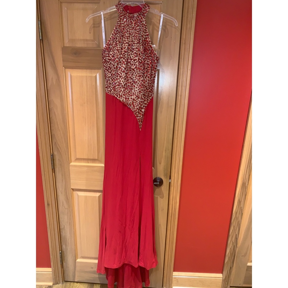 RED Sherri Hill Long Formal Dress